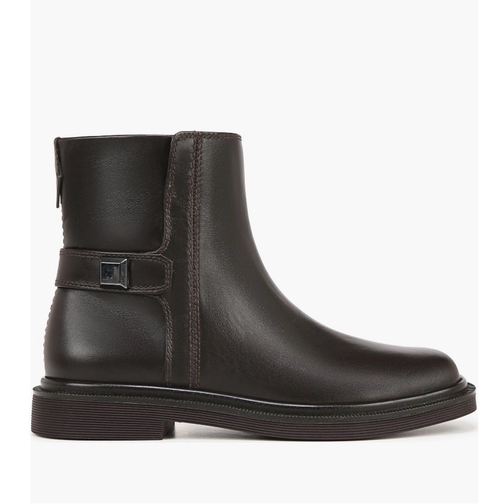 Franco Sarto Axel Ankle Boots in Dark Hickory Brown Leather, Size 11, NEW